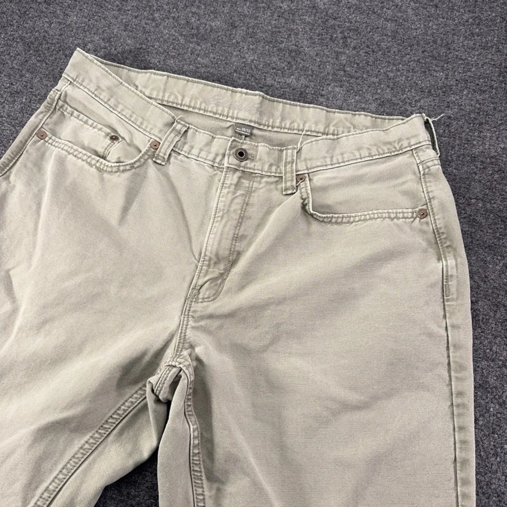 Eddie Bauer Mens Sage Green Cotton Canvas Straight Leg Pants 36x32 D1753291